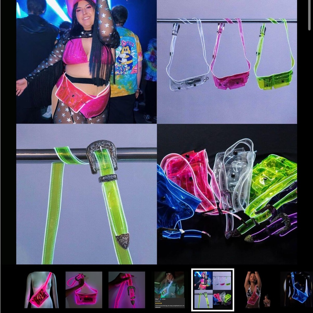 Neon Cowboys LIGHT-UP FANNY PACK (Clear). Excellent condition- only used once.